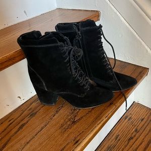 Rebecca Minkoff Black Suede Booties (with square heel)